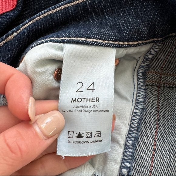 Mother Insider Crop Step Fray Speed Racer Red Side Stripe Jeans - Picture 16 of 16